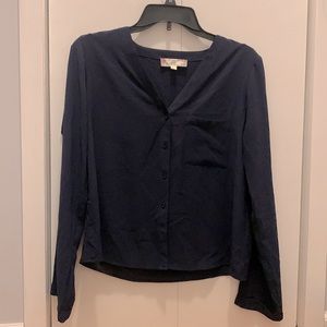 Pink Rose blue blouse, size medium.